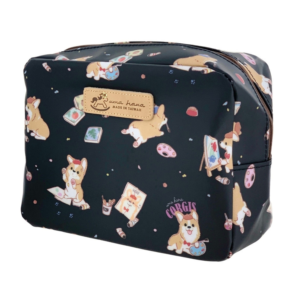 Waterproof Corgi Artist Cube Makeup Cosmetic Bag